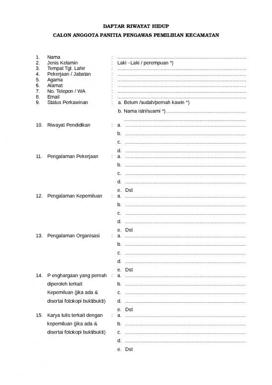 picture1_Form Daftar Riwatat Hidup | File - Daftar Riwayat Hidup Id 15638