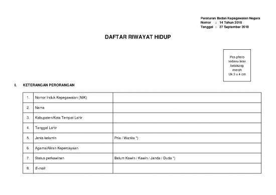 picture1_Format Blanko Daftar Riwayat Hidup | File - Daftar Riwayat Hidup Id 15688