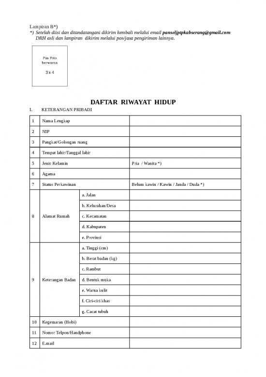 picture1_Format Lampiran B Drh | File - Daftar Riwayat Hidup Id 15690
