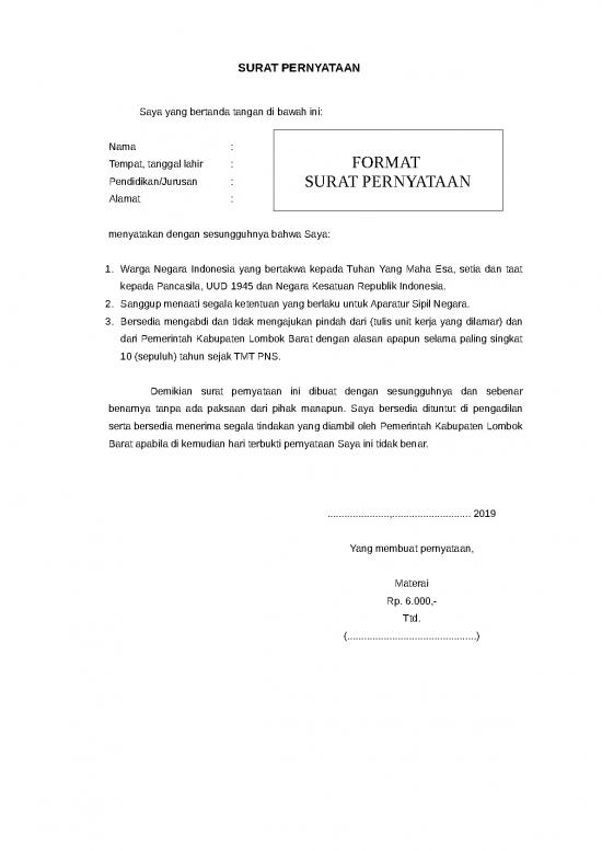 picture_File - Surat Pernyataan Id 15516 | Format Surat Pernyataan Bersedia Mengabdi Minimal 10 Th