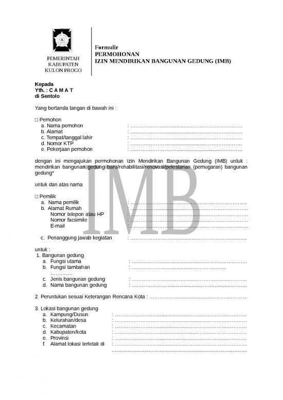 picture_Formulir Imb | File - Izin Mendirikan Bangunan Id 14992