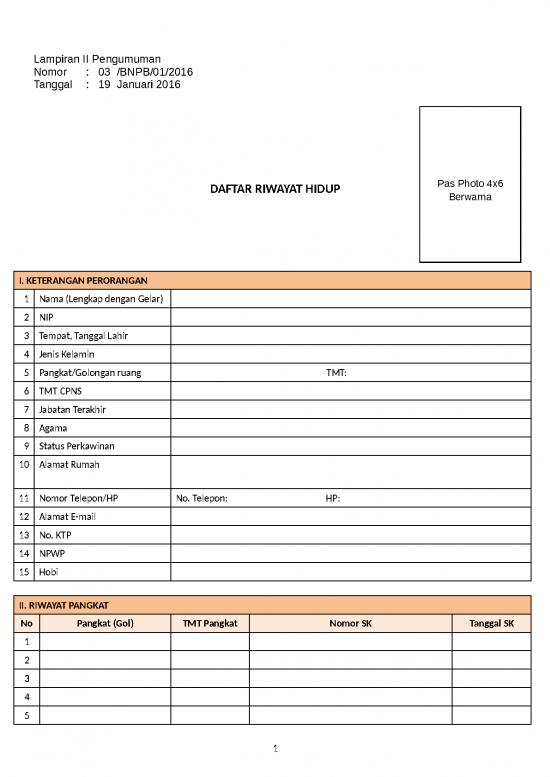 picture_Lampiran Ii Daftar Riwayat Hidup | File - Daftar Riwayat Hidup Id 15699