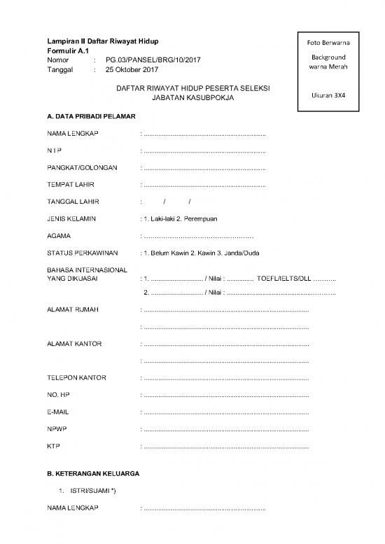 picture_Lampiran Ii Isian Daftar Riwayat Hidup | File - Daftar Riwayat Hidup Id 15703