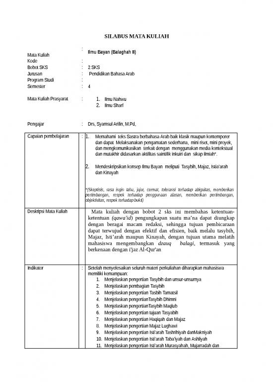 picture1_Silabus Ilmu Bayan  Kkni | File - Mini Riset Id 15588