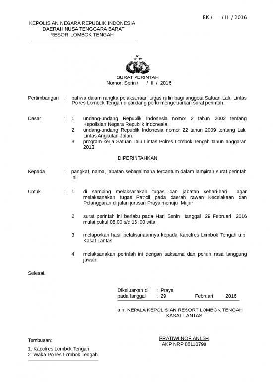 picture_Sprin Turjawali Februari 2016 | File - Surat Perintah Id 15091