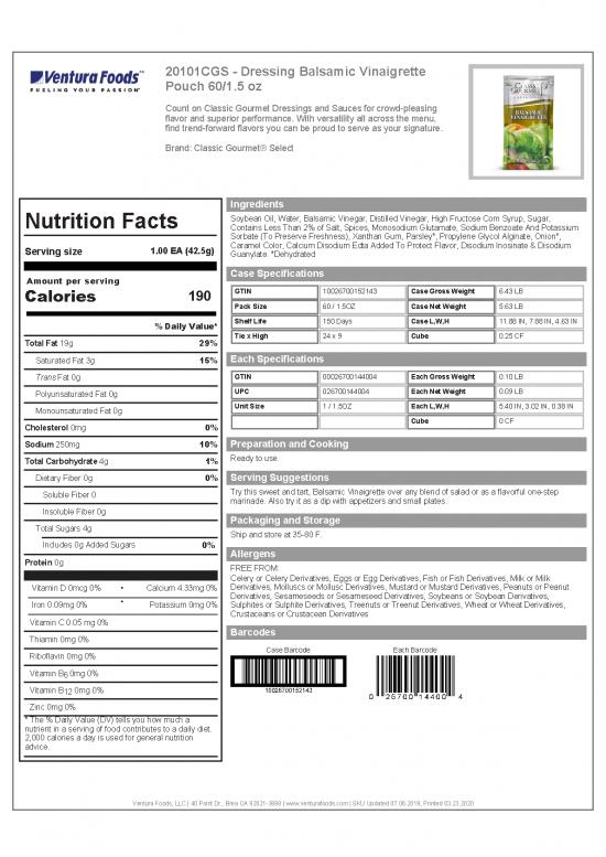 picture1_Gourmet Nutrition Pdf 148760 | 125pc34715 Dressing Bals Vin 60 5z Classic Gourmet Balsamic