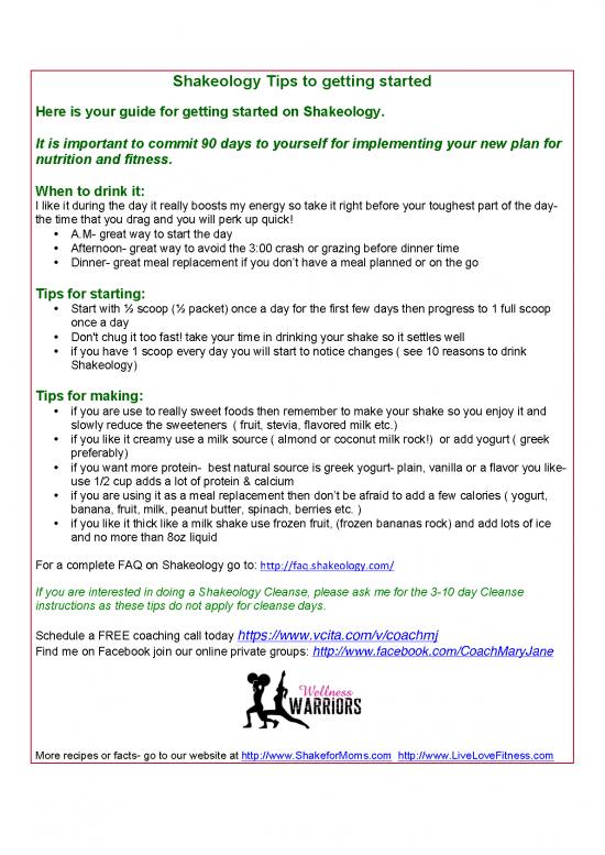 picture1_Fitness Nutrition Pdf 150271 | 1 Shakeology Handout