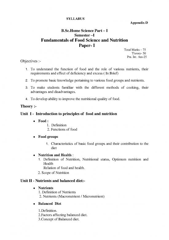 picture1_Science Of Nutrition Pdf 149736 | B Sc  Home Sci  Sem I B Sc  Home Sci  Sem Ii