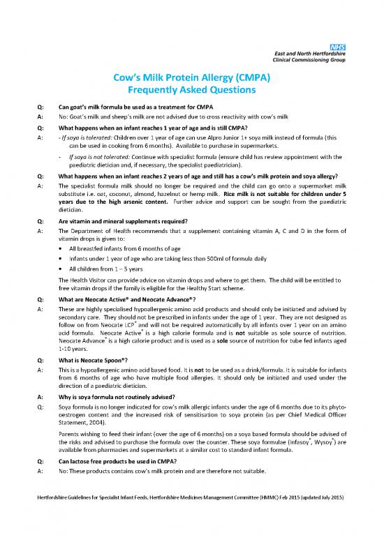 picture_Cows Milk Protein Allergy (cmpa) Faqs