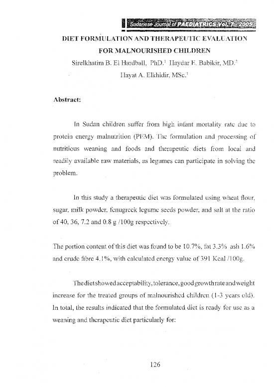 picture1_Protein Diet Pdf 148630 | Diet Formulation And Therapeutic Evaluation For Malnourished Children