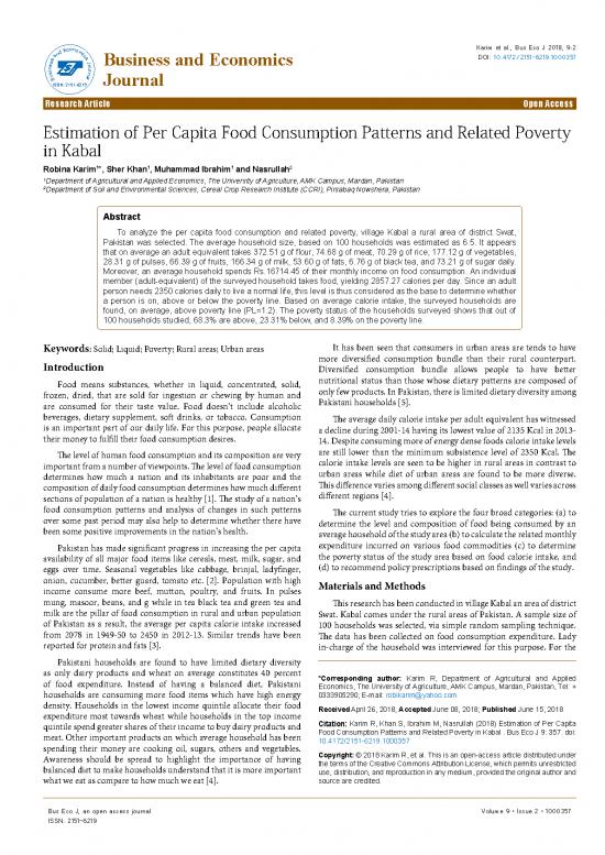 picture1_Agricultural Pdf 150168 | Estimation Of Per Capita Food Consumption Patterns And Related Povertyin Kabal 2151 6219 1000357