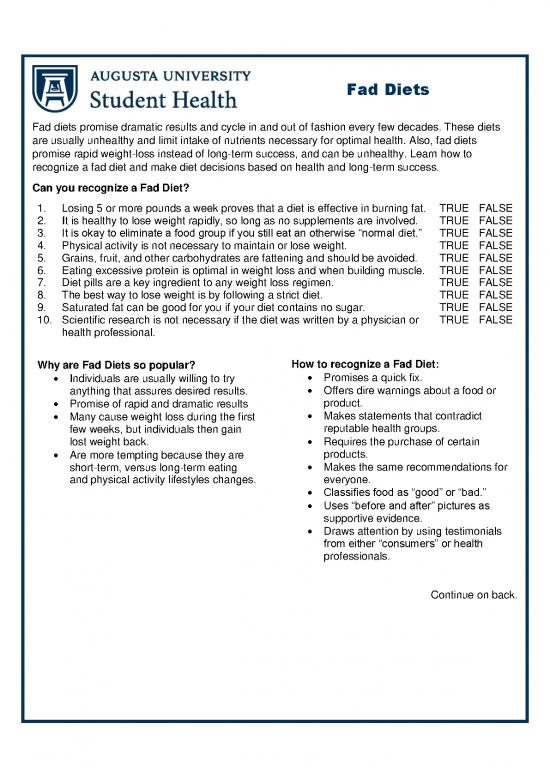 picture Fad Diet Pdf 149830 | Faddiets