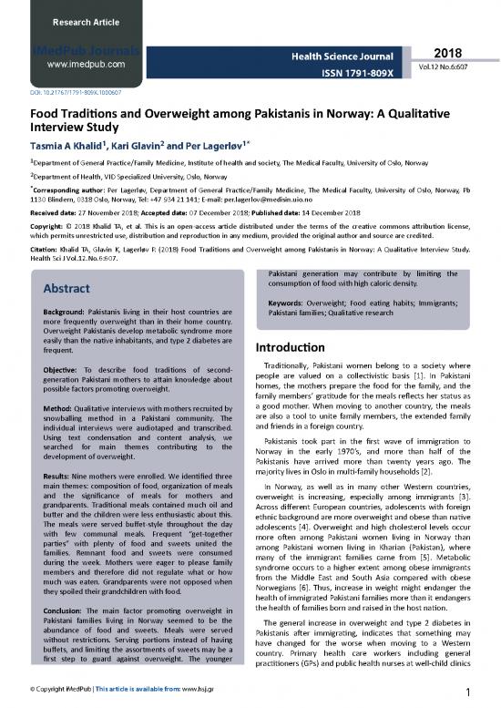 picture_Society Pdf 150222 | Food Traditions And Overweight Among Pakistanis In Norway A Qualitative Interview Study