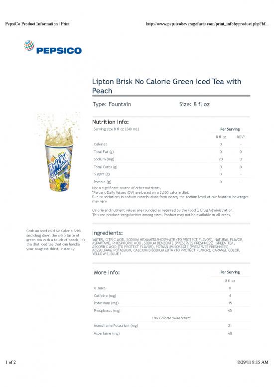 picture1_Nutrition Information Pdf 150417 | Green Peach Tea