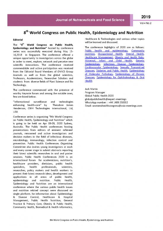 picture_Science Of Nutrition Pdf 149447 | P8th World Congress On Public Health Epidemiology And Nutritionp