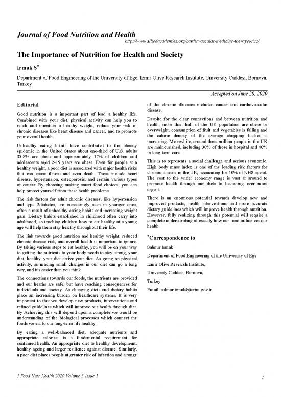 picture1_Nutrition Research Pdf 149798 | The Importance Of Nutrition For Health And Society