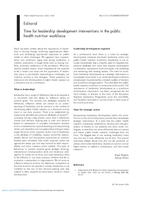 picture1_Leadership Pdf 149895 | Time For Leadership Development Interventions In The Public Health Nutrition Workforce