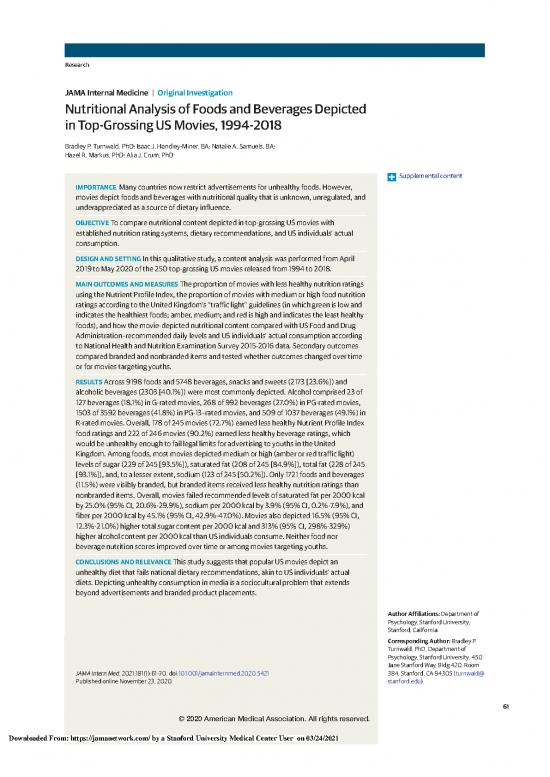 picture1_Turnwald Et A 2020   Nutritional Analysis Of Foods And Beverages Depicted In Top Grossing Us Movies 1994 2018