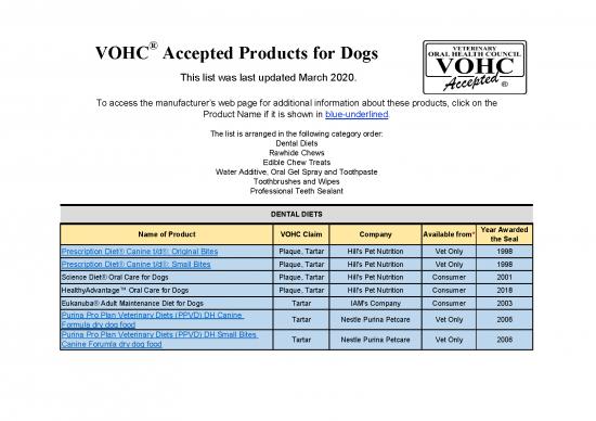 picture1_Science Of Nutrition Pdf 150648 | Vohcacceptedproductstable Dogs