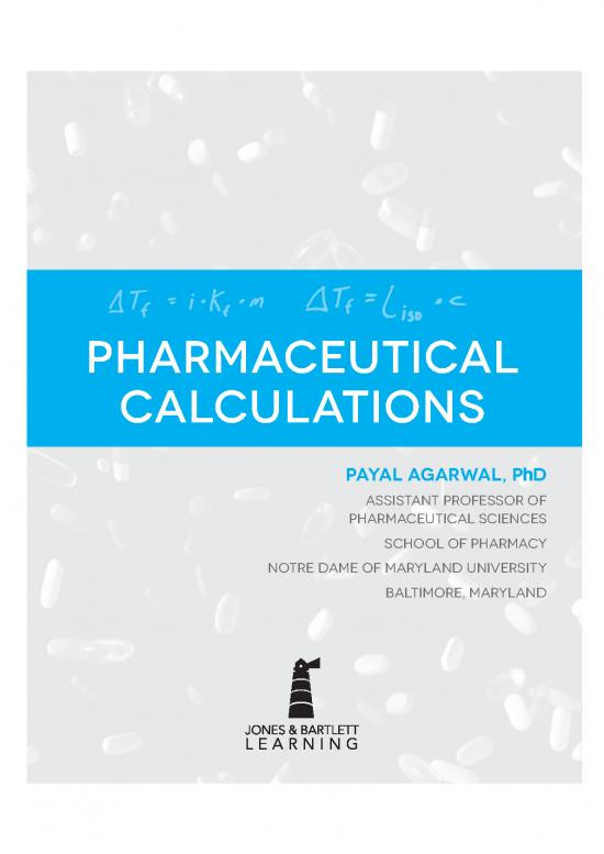 picture_Pharmaceutical Calculations Books 152184 | 9781449685362 Fmxx Sample