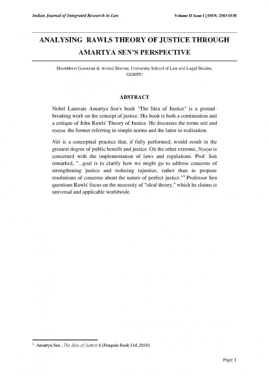 picture_Justice Pdf 152784 | Analysing Rawls Theory Of Justice Through Amartya Sens Perspective