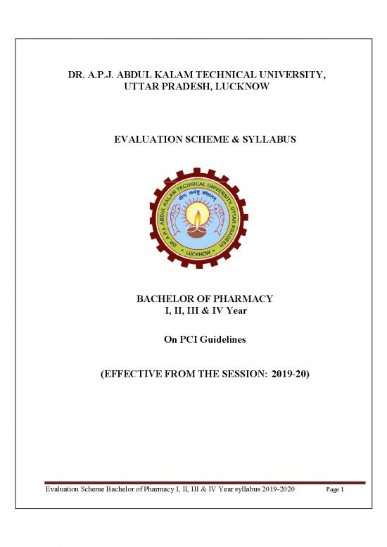 picture1_Pharmacy Pdf 151923 | Bachelor Of Pharmacy I, Ii, Iii & Iv Year Syllabus 2019 2020 12 Oct 20