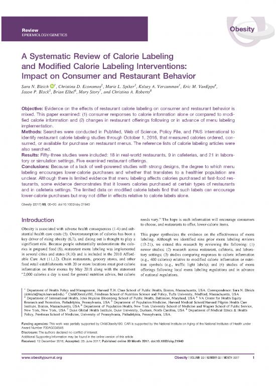 picture_Restaurant Pdf 151354 | Bleich Et Al Menu Labeling Systematic Review