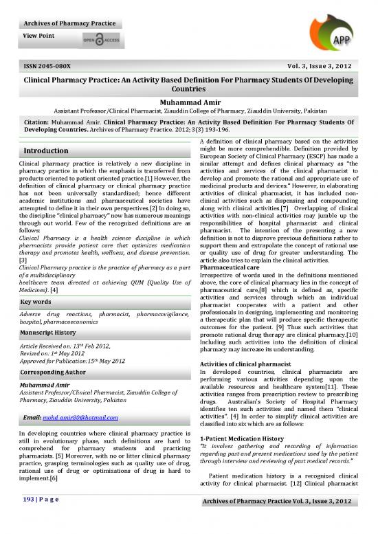 picture_Pharmacy Pdf 151938 | Clinical Pharmacy Practice An Activity Based Definition For Pharmacy Students Of Developing Countr