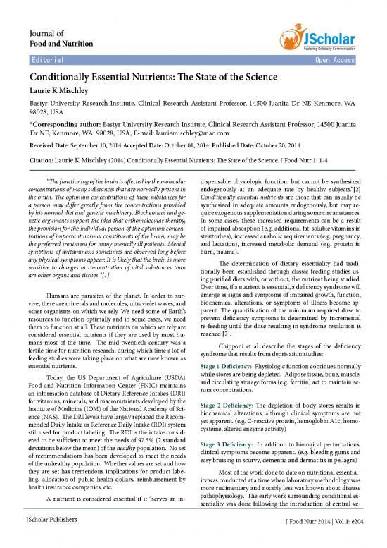 picture_Essential Nutrients Pdf 151605 | Conditionally Essential Nutrients The State Of The Science