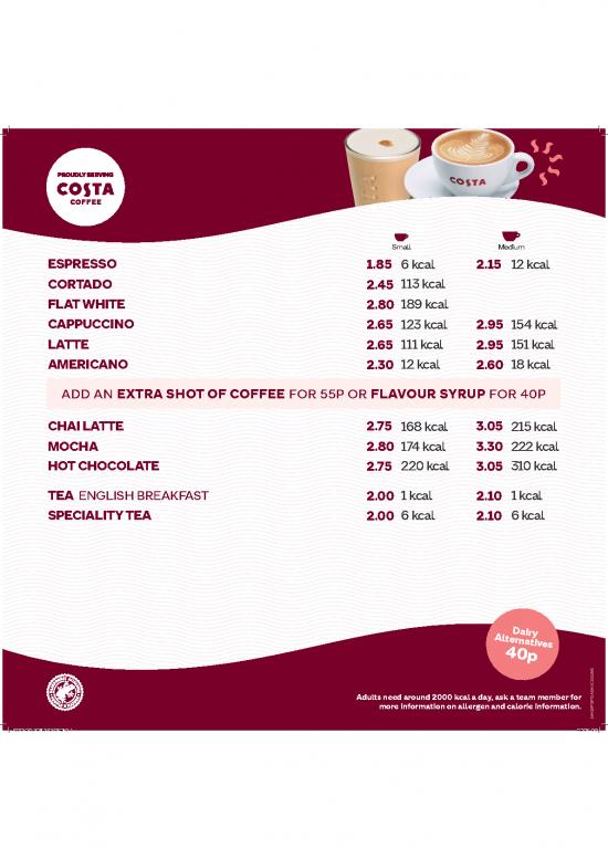 picture_Costa Hot Menu