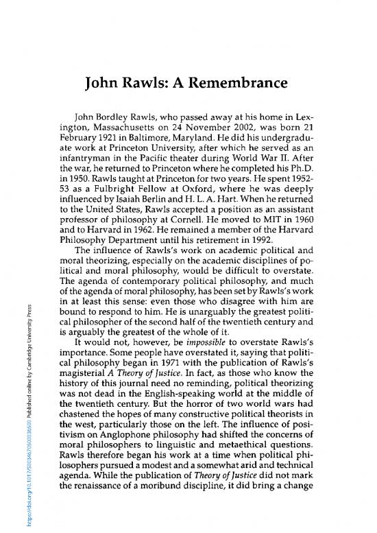 picture_John Rawls Pdf 153060 | Div Class Title John Rawls A Remembrance Div