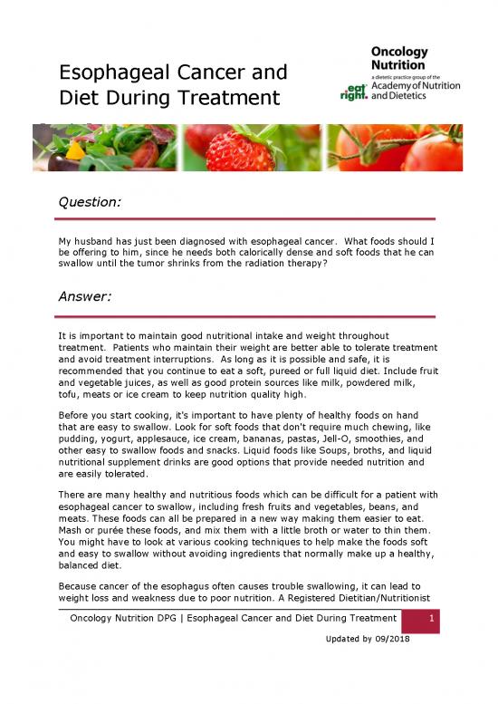 picture1_Esophageal Cancer And Diet During Treatment