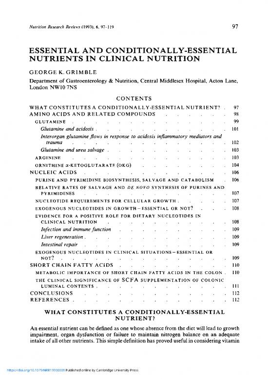 picture1_Essential Nutrients Pdf 151584 | Essential And Conditionallyessential Nutrients In Clinical Nutrition