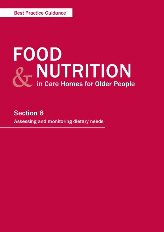 picture1_Food And Nutrition Care Homes Older People Assessing And Monitoring Dietary Needs