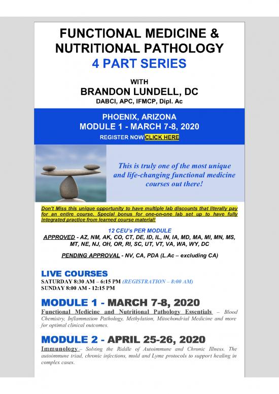 picture Nutritional Pathology Pdf 150720 | Functional Medicine Live Series Flyer Phoenix Az 2020