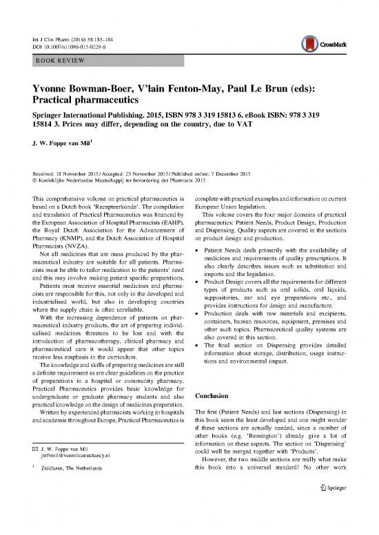 picture Pharmaceutics Book Pdf 152314 | International Journal Of Clinical Pharmacy   Review