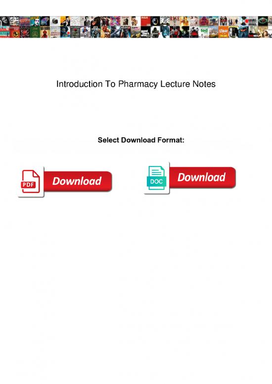 picture Pharmacy Lecture Notes 152255 | Introduction To Pharmacy Lecture Notes