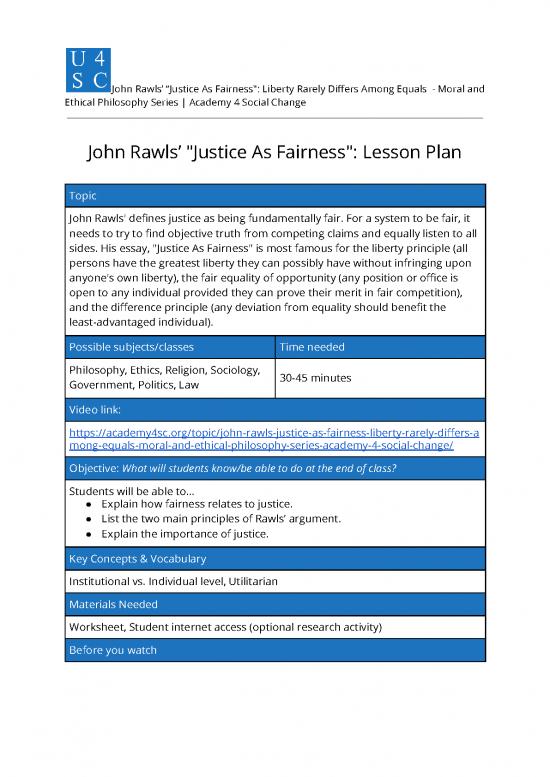 picture Social Justice Theory Pdf 152958 | John Rawls  Justice As Fairness  Lesson