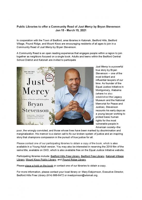 picture Just Mercy Pdf 152626 | Just Mercy Community Read V2