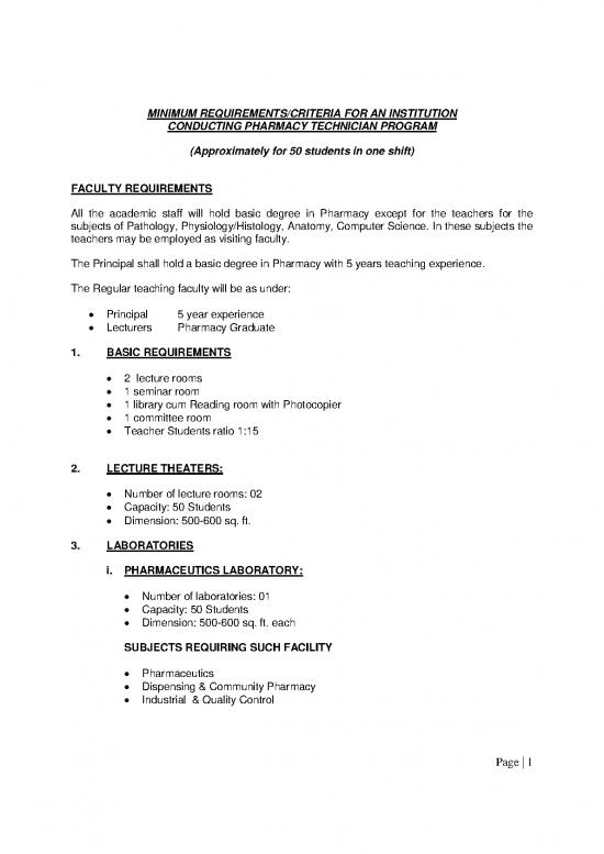 picture Pharmacy Pdf 152464 | Minimum Requirements For Establishment Of  Pharmacy Technician Institutions 17 3 2016