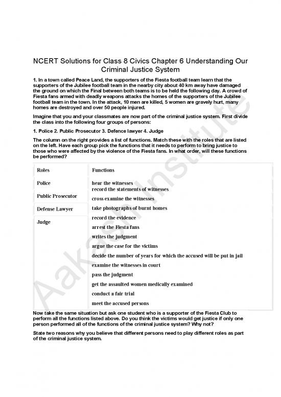 picture Justice Pdf 152709 | Ncert Solutions For Class 8 Civics Chapter 6 Understanding Our Criminal Justice System