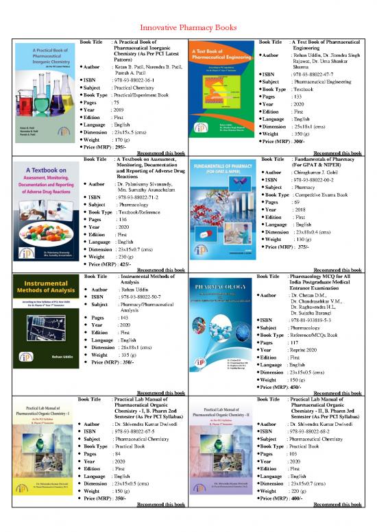 picture_Pharmaceutical Chemistry Pdf 152046 | Pharmacy Books