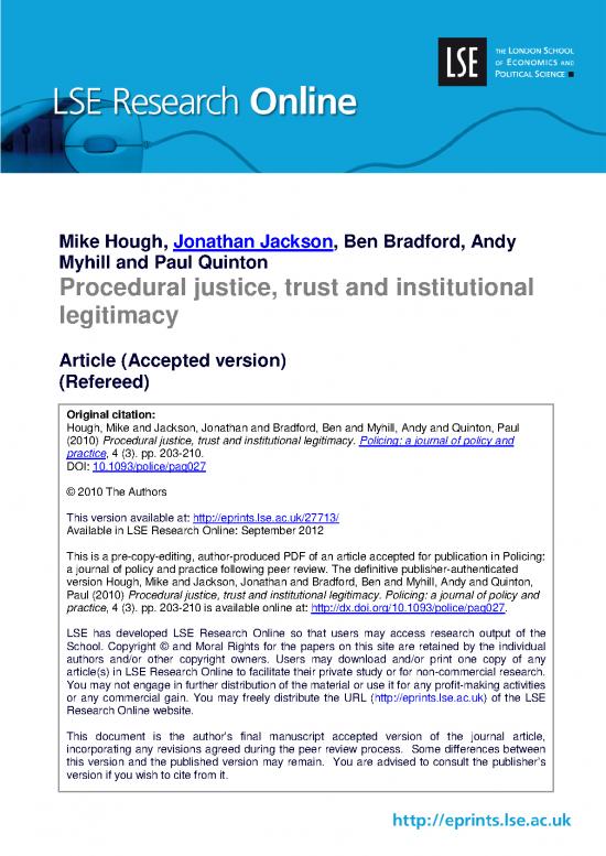 picture_Justice Pdf 152728 | Procedural Justice, Trust And Institutional Legitimacy (lsero)