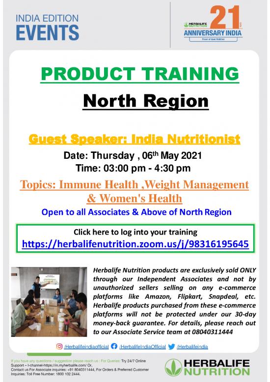 picture1_Herbalife Product Training Pdf 151486 | Product Training Flyer (virtual  Event)   Associates & Above   North 6th May 2021