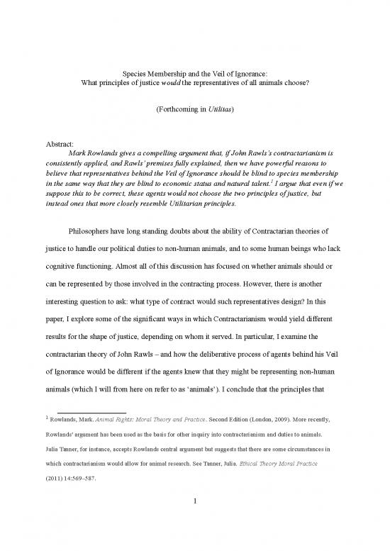 picture John Rawls Theory Of Justice Pdf 152768 | Species Membership And The Veil Of Ignorance Utilitas