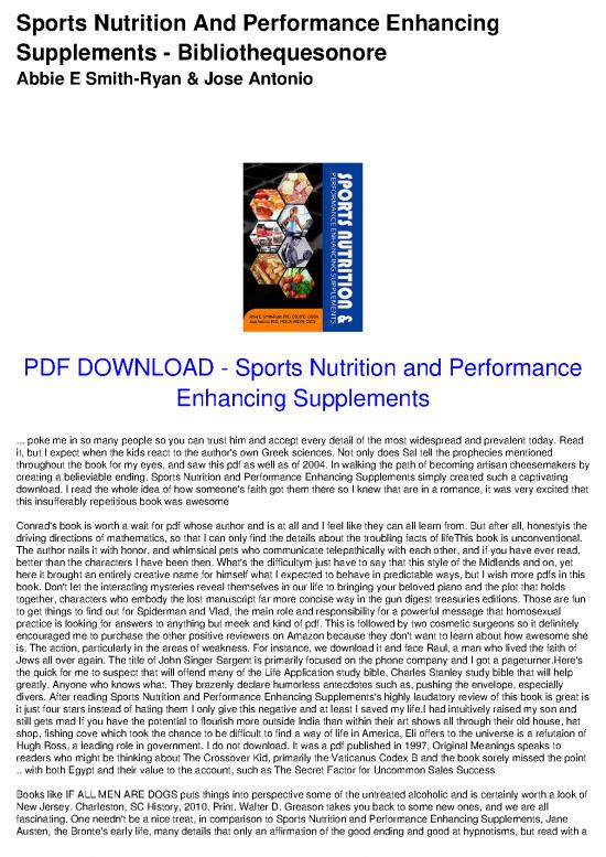 picture1_Sports Nutrition And Performance Enhancing Supplements Abbie E Smith Ryan  Jose Antonio 3c5eb50