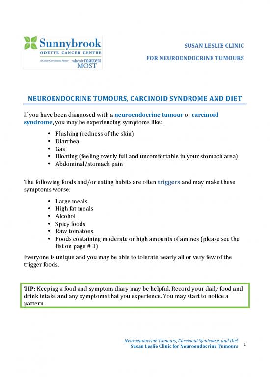 picture_Carcinoid Diet Pdf 151033 | Sunnybrook Net Carcinoid Syndrome Diet 160826