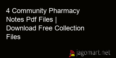 picture 4 Community Pharmacy Notes Pdf Files | Download Free Collection Files