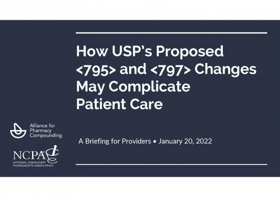 picture_Usp 795 Pdf 153552 | 2022 01 20 Presentation Proposed Usp Updates For Providers