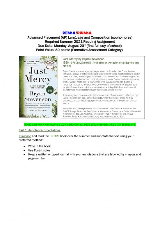 picture Just Mercy Pdf 153276 | Ap Lang And Comp